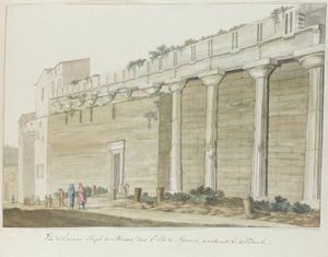 Gezicht op oude Minerva Temple op eiland Syracuse シラクサ島の古代ミネルバ神殿の眺め (オブジェクトのタイトル) イタリア、シチリア、マルタの旅 - 1778 (シリーズタイトル) 作： Louis Ducros
