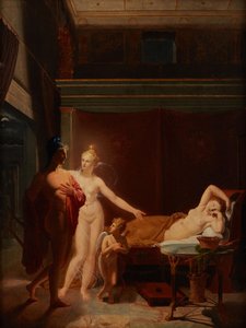 パリスとヘレン ヴィーナスとアモールがパリスをヘレンの寝室に護衛する、1800年。
