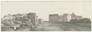 Profiel van de binnenmuren en buitenmuren van de oude stad Manduria 古代マンドゥリアの内壁と外壁のプロファイル (オブジェクトのタイトル) イタリア、シチリア、マルタの旅 - 1778 (シリーズタイトル) 作： Louis Ducros