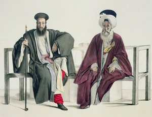 ティエリー兄弟によって刻まれたギリシャの司祭とトルコ人、1825 作： Louis Dupré
