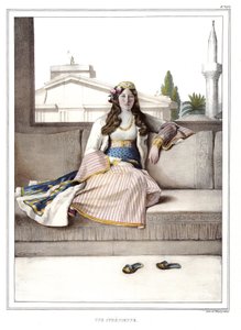 ダヴィッドの弟子であるルイ・デュプレ（1789-1837）が1825年に制作した「アテネとコンスタンティノープルへの旅、または自然のままの場所に描かれたギリシャとオスマンの肖像、景色、衣装のコレクション」の中のアテネ人。