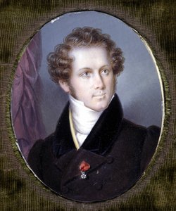 ヴィンチェンツォ・ベリーニ（1801～1835）の肖像。デュプレのミニチュア。スカラ座の博物館。ミラノ。 作： Louis Dupré