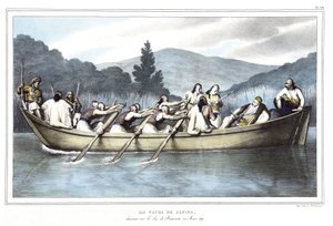 アリ・パシャ・デ・ジャニナ（1741-1822）、1819年3月にブトリント湖で狩りをする。「アテネとコンスタンティノープルへの旅、または自然に近い場所に描かれたギリシャとオスマン帝国の肖像、景色、衣装のコレクション、ルイ・デュプレによるリトグラフとコロリー」にて