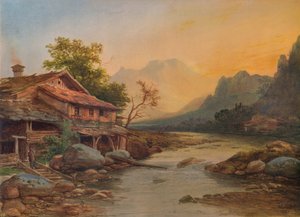 「スイス マウンテン ビレッジ」、1831 年、1938 年 作： Louis Etienne Watelet