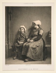 ミサでのブルトンの女性 作： Louis Eugene Pirodon