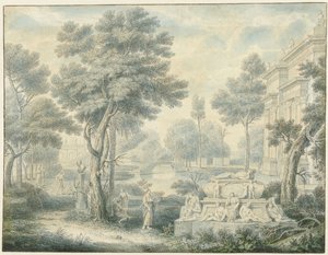 墓のあるアルカディアの風景 作： Louis Fabritius Dubourg