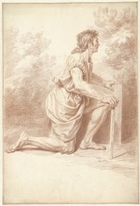 ひざまずく男性、右側 作： Louis Fabritius Dubourg