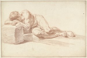 男性の裸体、横向き、左向き 作： Louis Fabritius Dubourg