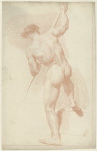 後ろから見た男性の裸、立っている 作： Louis Fabritius Dubourg