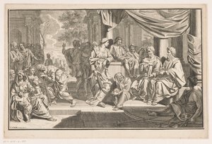 神殿の前で説教するパウロとバルナバ 作： Louis Fabritius Dubourg