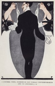 私はあなたに助言します、同時代の女性を互いに紹介しないように（カラーリトグラフ 作： Louis Fancher