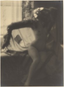 [ベッドに座る女性ヌード］ 作： Louis Fleckenstein