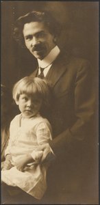 [男と子供の肖像］ 作： Louis Fleckenstein