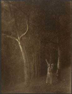 [木立の中で祈る女】。］ 作： Louis Fleckenstein