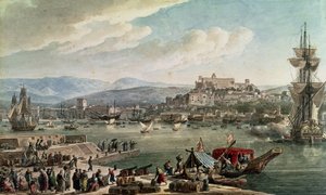 トリエステ港、1802（ポスター） 作： Louis Francois Cassas