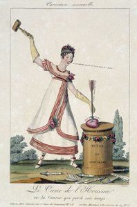 愛の漫画: 「時間を失う男性または女性の心」 - Carnavalet 作： Louis François Charon
