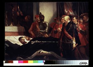 「ホルン伯フィリップ・ド・モンモランシー (1524-1568) とエグモント伯ラモラル (1522-1568) に最後の貢ぎ物が支払われ、グー族の反乱に結集した後、反逆罪で処刑された (八十年戦争 (四 作： Louis Gallait