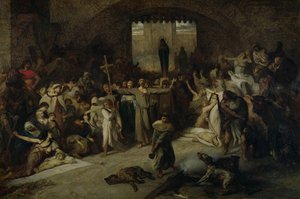 1095、1883年のトゥルネーのペスト 作： Louis Gallait