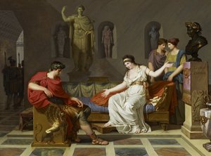 クレオパトラとオクタヴィアヌス 作： ルイ・ゴーフィエ