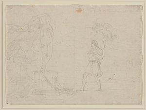 ピグマリオンとガラテアのための習作 1797年頃（紙にチョーク） 作： Louis Gauffier