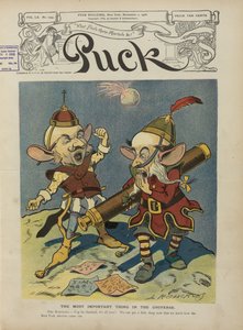 チャールズエヴァンスヒューズを祝うパックカバー、ニューヨーク州知事に選出、1906年（雑誌）