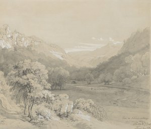1848年、サビーン丘陵のキャヴィの風景。 作： Louis Gurlitt