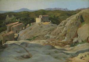 イタリアの村（油彩・キャンバス