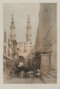 エジプトとヌビア、ボリュームIII：ミナレット、およびメトワリーの大入口、カイロ、1848年。 作： Louis Haghe