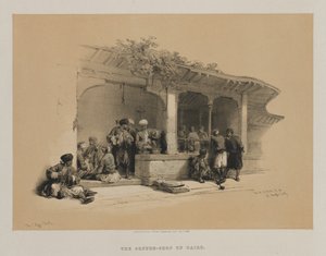 エジプトとヌビア、ボリュームIII：コーヒーショップ、1849年。 作： Louis Haghe