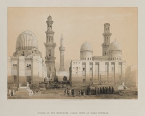 エジプトとヌビア、ボリュームIII：Memlooksの墓、カイロ、1849年。 作： Louis Haghe