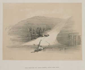 エジプトとヌビア、ボリュームII：発掘されたアボシンブルの寺院、ヌビア、1848年。 作： Louis Haghe