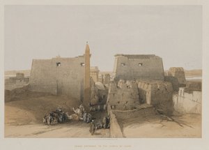 エジプトとヌビア、ボリュームII：ルクソール神殿への大入口、1848年。 作： Louis Haghe