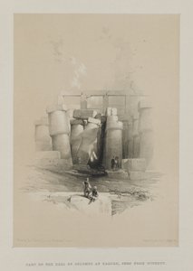 エジプトとヌビア、ボリュームII：カルナックの柱のホールの一部、テーベ、1847年。 作： Louis Haghe