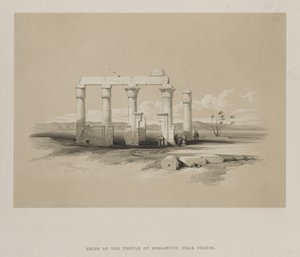 エジプトとヌビア、ボリュームII：マダムード神殿の遺跡、テーベ、1847年。 作： Louis Haghe