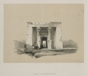 エジプトとヌビア、ボリュームII：ダンドゥール神殿、ヌビア、1848年。 作： Louis Haghe