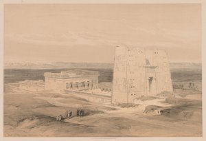 エジプトとヌビア：ボリュームI-No. 34、エドフー神殿。古代アポリノポリス、上部エジプト、1838年。 作： Louis Haghe