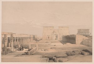 エジプトとヌビア：ボリュームI-No. 42、フィラエ神殿への壮大なアプローチ、ヌビア、1838年。
