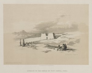エジプトとヌビア、ボリュームI：ヌビアのワディサブア神殿へのアプローチ、1847年。 作： Louis Haghe