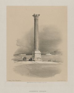 エジプトとヌビア、ボリュームI：ポンペイの柱、アレクサンドリア、1846年。 作： Louis Haghe
