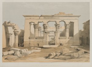 エジプトとヌビア、ボリュームI：1847年カラブシェ神殿のポルティコ。