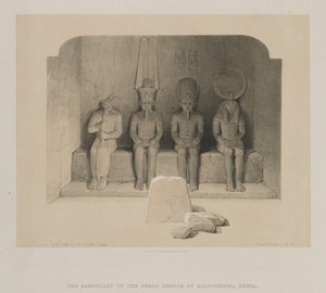エジプトとヌビア、第 1 巻: ヌビア、アブー シンベル神殿の聖域 作： Louis Haghe