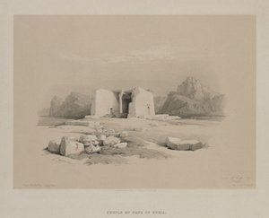 エジプトとヌビア、ボリュームI：ヌビアのタファにある寺院、1846年。 作： Louis Haghe