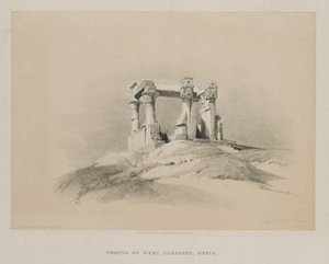エジプトとヌビア、ボリュームI：ヌビアのワディカルダシー神殿、1846年。 作： Louis Haghe