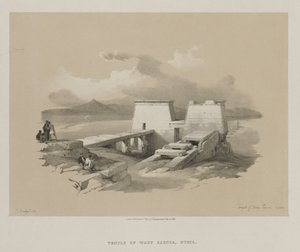 エジプトとヌビア、ボリュームI：ヌビアのワディサブア神殿、1846年。 作： Louis Haghe
