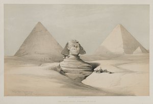エジプトとヌビア、ボリュームI：大スフィンクス、ゲゼーのピラミッド、1846年。