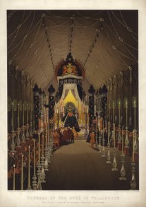 ウェリントン公爵の葬儀、1852年11月、チェルシー病院に横たわっていた 作： Louis Haghe
