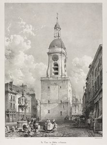 古きフランスの絵のようでロマンチックな旅、ピカルディ：アミアンの鐘楼...、1835年。