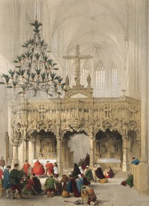 Aerscot教会のスクリーン、「ハゲのスケッチのポートフォリオ：ベルギー、ドイツ」のシート2、1845-55年 作： Louis Haghe