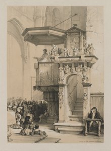 ベルギーとドイツのスケッチ、第1巻：トレベ大聖堂の説教壇、1840年。 作： Louis Haghe
