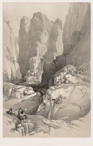 聖地、シリア、イドゥメア、アラビア、エジプト、ヌビアVol。 III：ペトラへの入り口、1842年。 作： Louis Haghe